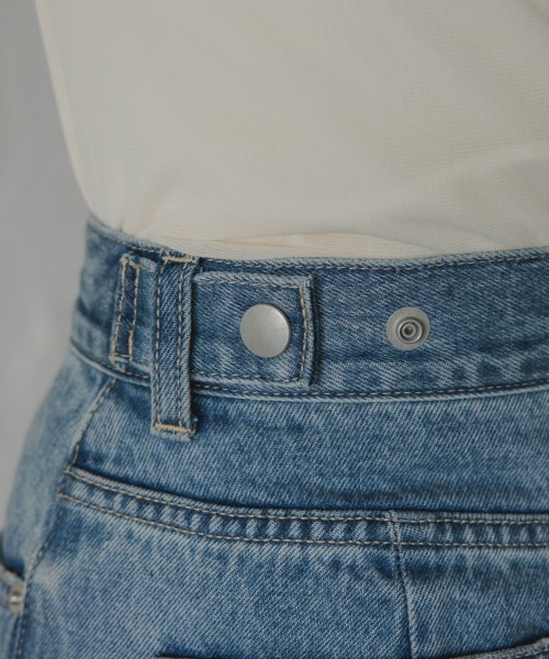 slattgir（スラットジール）の「高身長　デニムワイドストレートパンツ（トールサイズ）Essenave（デニムパンツ・レディース・ブラック/ブルー・64/67/70/73/76/80/88/96/84/104）」の3枚目の写真