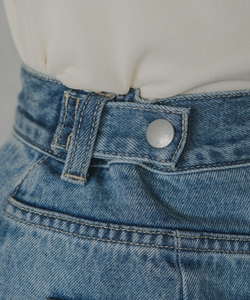 slattgir（スラットジール）の「高身長　デニムワイドストレートパンツ（トールサイズ）Essenave（デニムパンツ・レディース・ブラック/ブルー・64/67/70/73/76/80/88/96/84/104）」の4枚目の写真