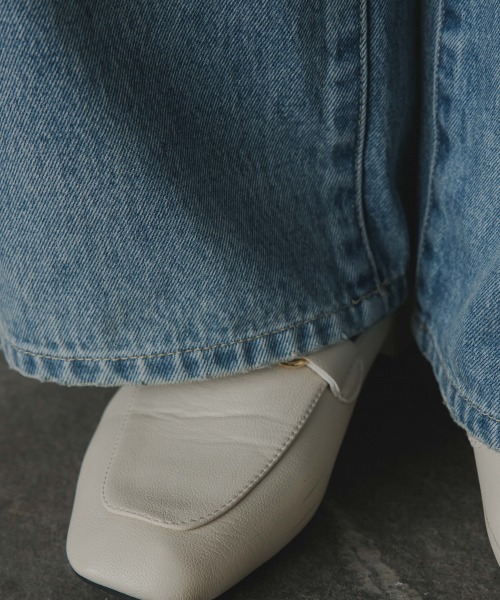 slattgir（スラットジール）の「高身長　デニムワイドストレートパンツ（トールサイズ）Essenave（デニムパンツ・レディース・ブラック/ブルー・64/67/70/73/76/80/88/96/84/104）」の6枚目の写真