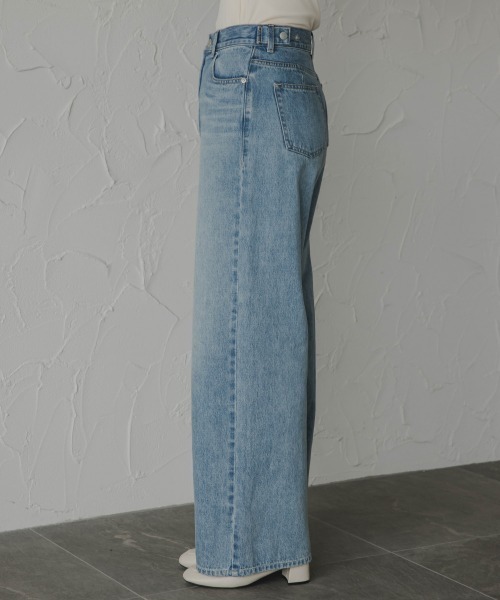 slattgir（スラットジール）の「高身長　デニムワイドストレートパンツ（トールサイズ）Essenave（デニムパンツ・レディース・ブラック/ブルー・64/67/70/73/76/80/88/96/84/104）」の9枚目の写真