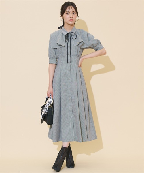 WILLSELECTION(ウィルセレクション)の「スクエアラッフルシャツワンピース(ワンピース・レディース・ブラック系その他/チャコールグレー/ピンク・FREE)」の9枚目の写真