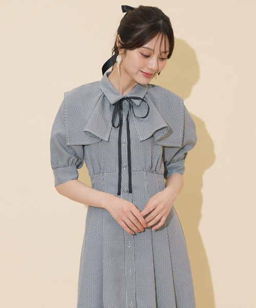 WILLSELECTION(ウィルセレクション)の「スクエアラッフルシャツワンピース(ワンピース・レディース・ブラック系その他/チャコールグレー/ピンク・FREE)」の12枚目の写真
