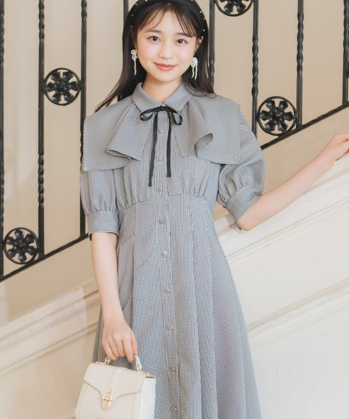 WILLSELECTION(ウィルセレクション)の「スクエアラッフルシャツワンピース(ワンピース・レディース・ブラック系その他/チャコールグレー/ピンク・FREE)」の5枚目の写真
