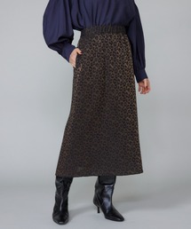 レオパードジャカードAラインスカート