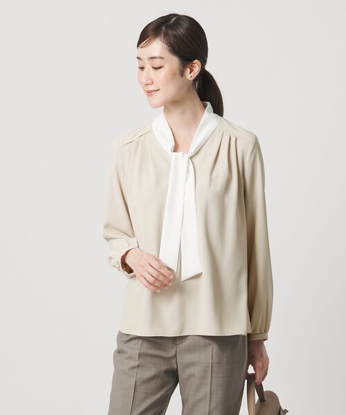 ボウタイ ロングスリーブ ブラウス‐ウォッシャブル‐（シャツ/ブラウス