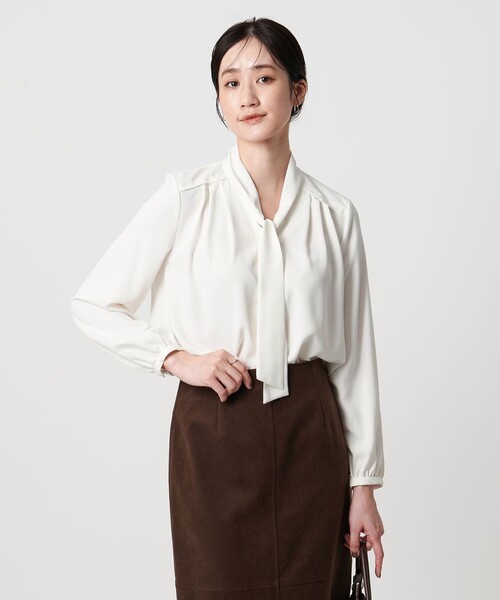 ボウタイ ロングスリーブ ブラウス‐ウォッシャブル‐（シャツ/ブラウス