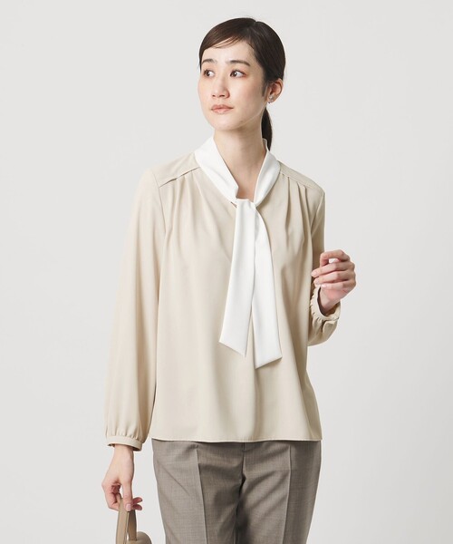 ■専用■ユナイテッドアローズ TOKYO 2,3万 シアー ボウタイブラウス 白 UNITED ARROWS（ユナイテッドアローズ）の「シアー ボウタイ ブラウス