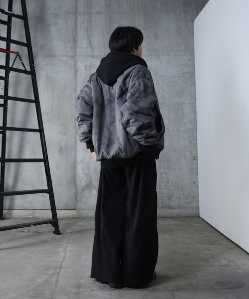 AW ヴィンテージスモークウォッシュ柄 アブストラクト柄 ダブルジップ