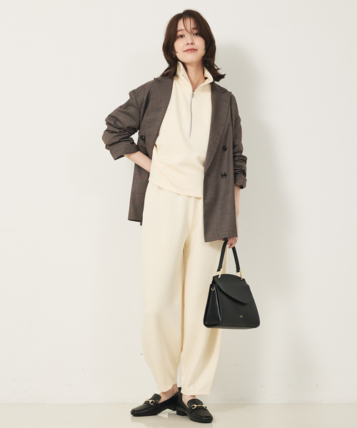 abahouse mavie（アバハウスマヴィ）の「ライトダンボールハーフジッププルオーバー（スウェット・レディース・オフホワイト/グレー/ブラック/ダークネイビー・フリー）」の6枚目の写真