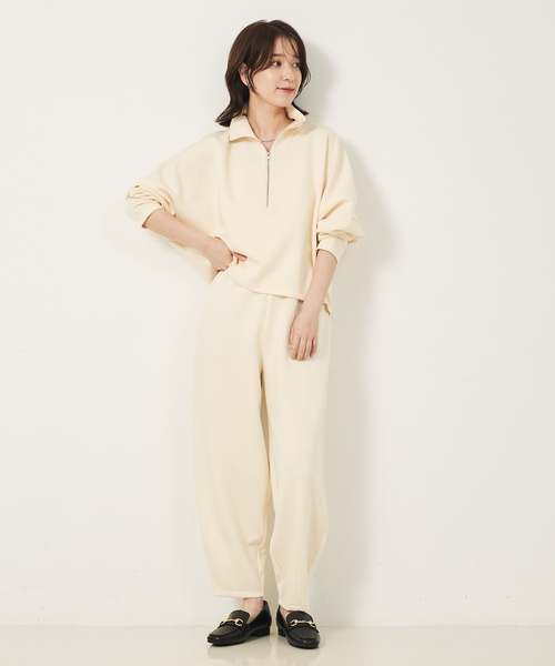 abahouse mavie（アバハウスマヴィ）の「ライトダンボールハーフジッププルオーバー（スウェット・レディース・オフホワイト/グレー/ブラック/ダークネイビー・フリー）」の7枚目の写真