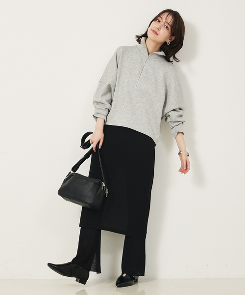 abahouse mavie（アバハウスマヴィ）の「ライトダンボールハーフジッププルオーバー（スウェット・レディース・オフホワイト/グレー/ブラック/ダークネイビー・フリー）」の11枚目の写真