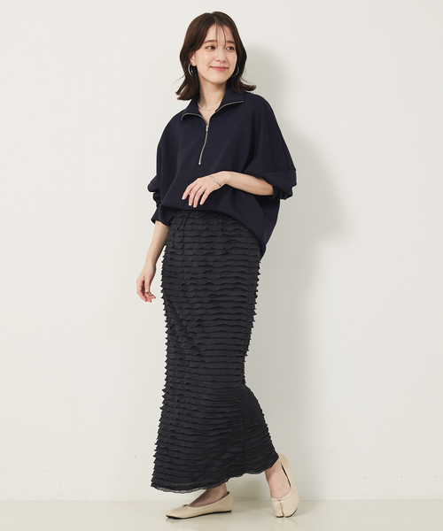 abahouse mavie（アバハウスマヴィ）の「ライトダンボールハーフジッププルオーバー（スウェット・レディース・オフホワイト/グレー/ブラック/ダークネイビー・フリー）」の17枚目の写真