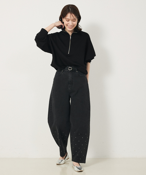 abahouse mavie（アバハウスマヴィ）の「ライトダンボールハーフジッププルオーバー（スウェット・レディース・オフホワイト/グレー/ブラック/ダークネイビー・フリー）」の20枚目の写真