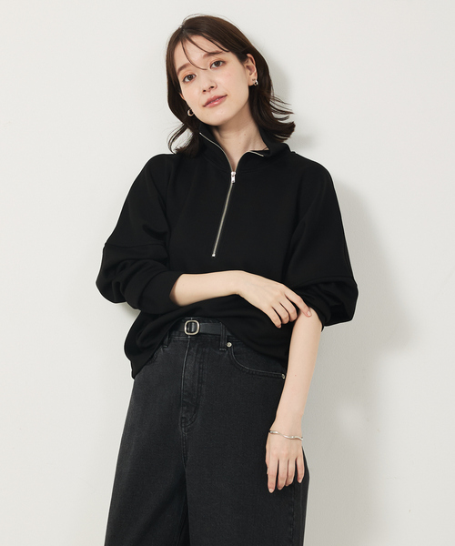 abahouse mavie（アバハウスマヴィ）の「ライトダンボールハーフジッププルオーバー（スウェット・レディース・オフホワイト/グレー/ブラック/ダークネイビー・フリー）」の13枚目の写真