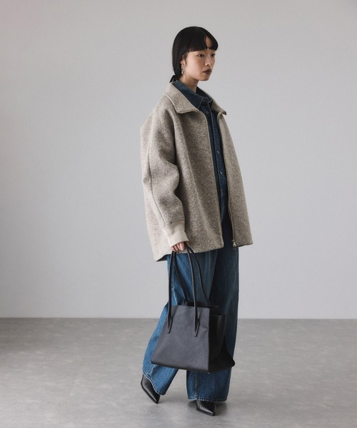 ヘリンボンツイードボンディングコーディガン（その他アウター）｜ADAM