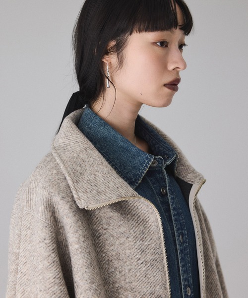 ヘリンボンツイードボンディングコーディガン（その他アウター）｜ADAM