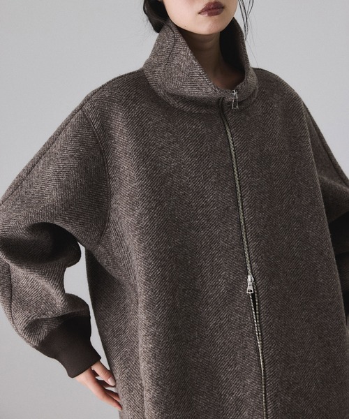 ヘリンボンツイードボンディングコーディガン（その他アウター）｜ADAM