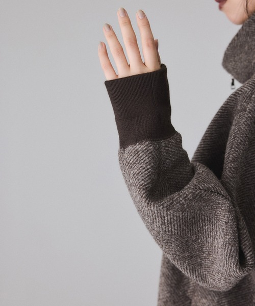 ADAM ET ROPE'（アダムエロペ）の「ヘリンボンツイードボンディングコーディガン（その他アウター・レディース・ベージュ系その他/ブラウン系その他2/ブラック系その他・FREE）」の16枚目の写真