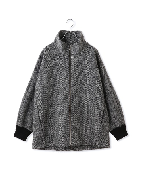 ヘリンボンツイードボンディングコーディガン（その他アウター）｜ADAM