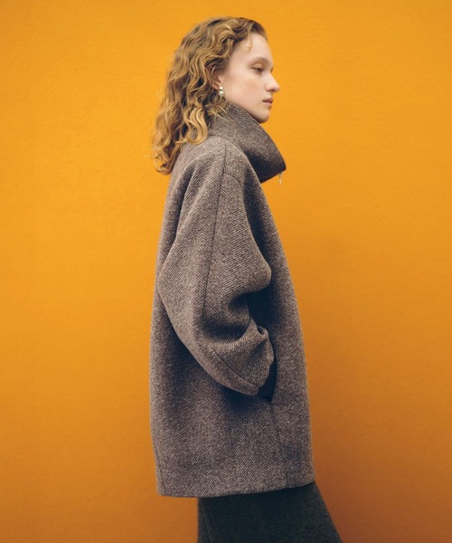 ヘリンボンツイードボンディングコーディガン（その他アウター）｜ADAM