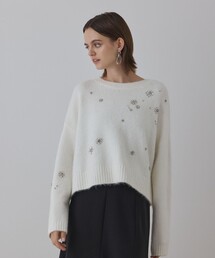 【超美品】グレースコンチネンタル　定価29700円　スタービジューパールニット 超美品】グレースコンチネンタル 定価29700円 スタービジュー