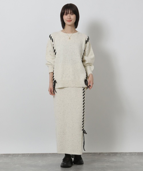 LAKOLE(ラコレ)の「ハンドステッチニットスカート / 587910(スカート・レディース・グレー/ブルー/アイボリー/モカ・FREE)」の14枚目の写真