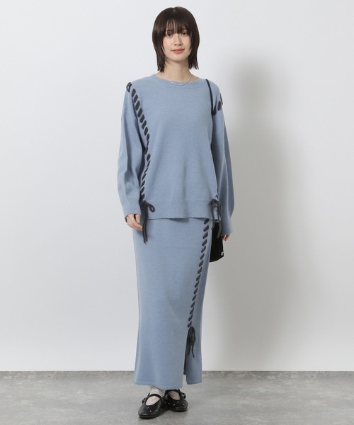 LAKOLE(ラコレ)の「ハンドステッチニットスカート / 587910(スカート・レディース・グレー/ブルー/アイボリー/モカ・FREE)」の19枚目の写真