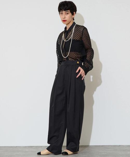 Liesse（リエス）の「オパールドットシアーシャツ（シャツ/ブラウス・レディース・ブラック・FREE）」の3枚目の写真