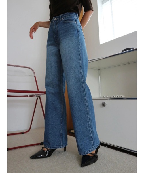 TRUNC（トランクエイティーエイト）の「Semi Flared DenimⅡ（デニムパンツ・レディース・ネイビー・SMALL/MEDIUM）」の5枚目の写真