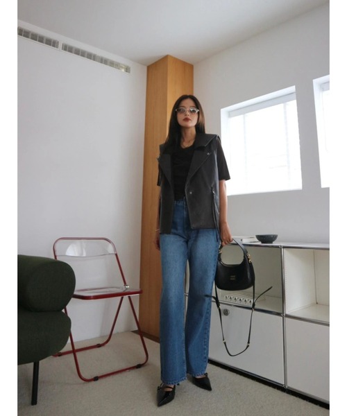 TRUNC（トランクエイティーエイト）の「Semi Flared DenimⅡ（デニムパンツ・レディース・ネイビー・SMALL/MEDIUM）」の11枚目の写真