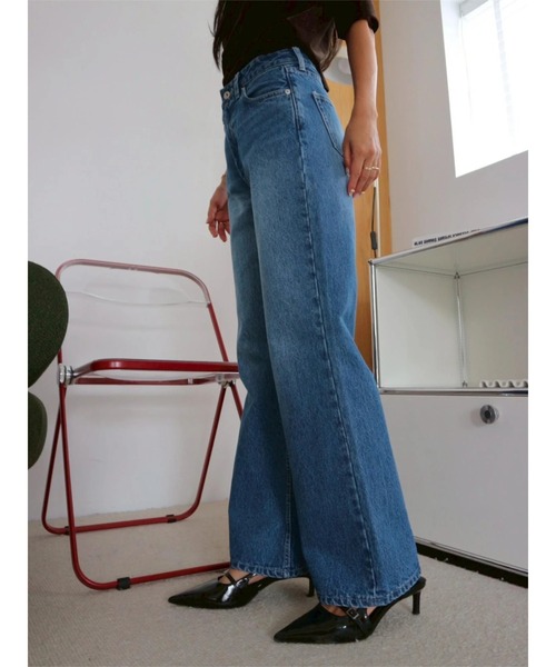 TRUNC（トランクエイティーエイト）の「Semi Flared DenimⅡ（デニムパンツ・レディース・ネイビー・SMALL/MEDIUM）」の15枚目の写真