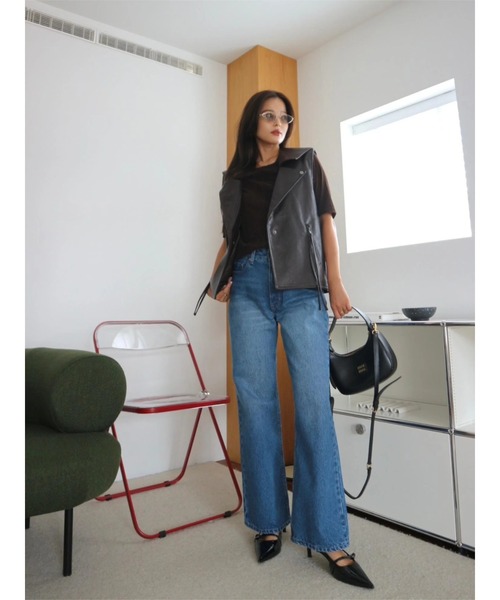 TRUNC（トランクエイティーエイト）の「Semi Flared DenimⅡ（デニムパンツ・レディース・ネイビー・SMALL/MEDIUM）」の22枚目の写真