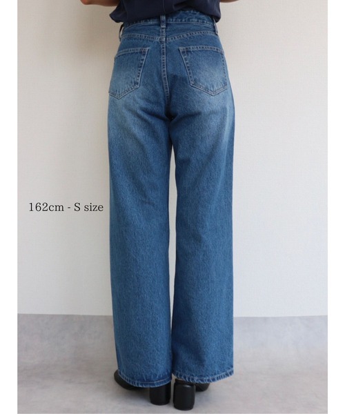 TRUNC（トランクエイティーエイト）の「Semi Flared DenimⅡ（デニムパンツ・レディース・ネイビー・SMALL/MEDIUM）」の6枚目の写真