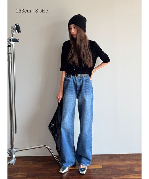 TRUNC（トランクエイティーエイト）の「Semi Flared DenimⅡ（デニムパンツ・レディース・ネイビー・SMALL/MEDIUM）」の16枚目の写真