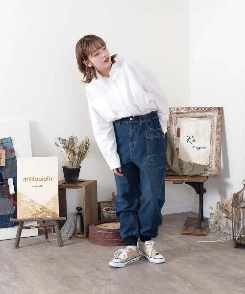 go slow caravan(ゴースローキャラバン)の「mililopiulu/ミリロピュール サイド BIG ジョガーデニムパンツ(デニムパンツ・レディース・インディゴブルー/ネイビー・FREE)」の20枚目の写真