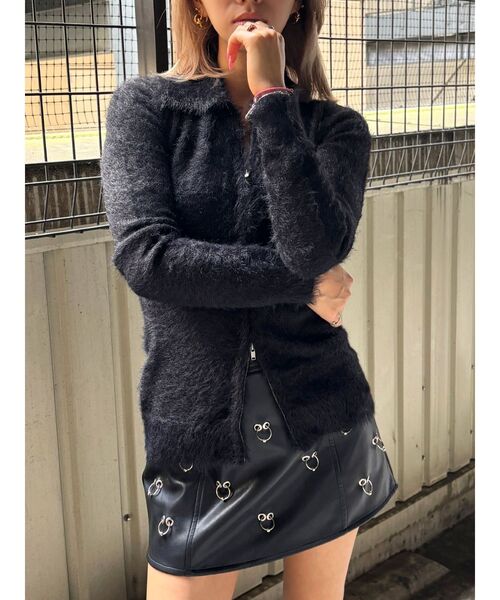 GYDA(ジェイダ)の「【WEB限定】【TINY】pierce designフェイクレザースカートライクショートパンツ(スカート・レディース・ブラック・FREE)」の3枚目の写真