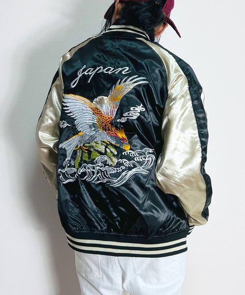 BEATJIVE(ビートジャイブ)の「スカジャン スーベニアジャケット ブルゾン レディース イーグル(スカジャン・レディース・ダークグリーン/ブラック・LARGE)」の9枚目の写真
