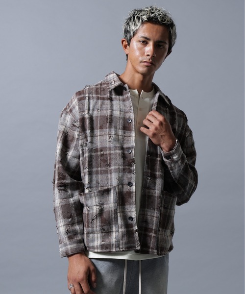 【WEB&DEPOT限定】DankeSchon/ダンケシェーン/DAMAGE CHECK SHIRTS