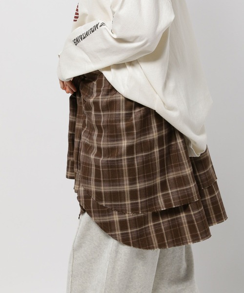 niko and...（ニコアンド）の「2WAYチェックビスチェスカート（スカート・レディース・ライトブルー/ホワイト/ベージュ・FREE）」の5枚目の写真