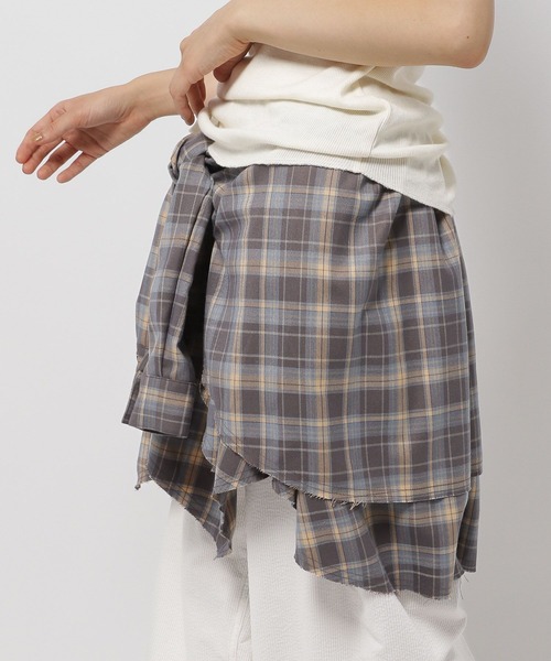niko and...（ニコアンド）の「2WAYチェックビスチェスカート（スカート・レディース・ライトブルー/ホワイト/ベージュ・FREE）」の9枚目の写真