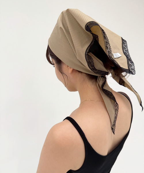 EDIT. FOR LULU(エディットフォールル)の「チェック レーストリムスカーフ(バンダナ/スカーフ・レディース・ブラウン/アイボリー・FREE)」の8枚目の写真