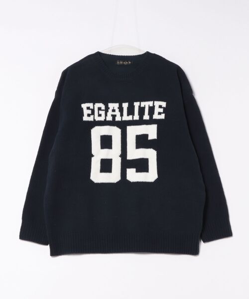 セール】《カレッジロゴ×ナンバリング》レディース モールニット プル