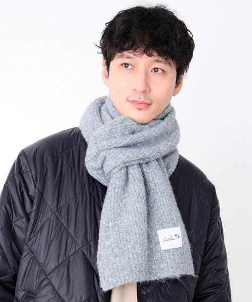 Arnold Palmer(アーノルドパーマー)の「リブ編みニット シェア マフラー(マフラー・レディース・ブラック/杢グレー/レッド・F)」の2枚目の写真