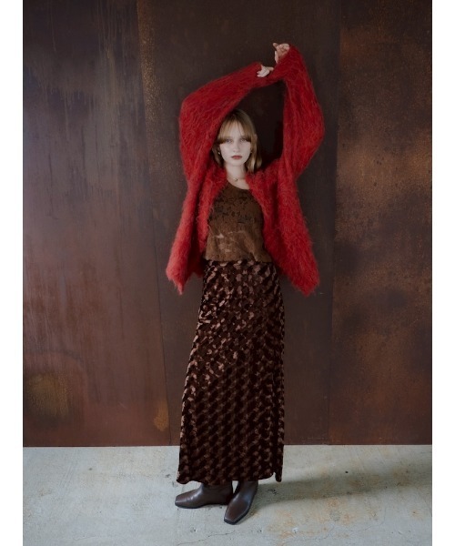 MARTE sahara ベロアロングスカートS Emboss Velour Long Skirt/エンボスベロアロングスカート
