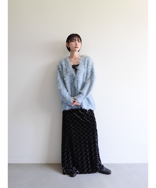 sahara(サハラ)の「Emboss Velour Long Skirt/エンボスベロアロングスカート(スカート・レディース・ブラック/ブラウン・M/S)」の7枚目の写真