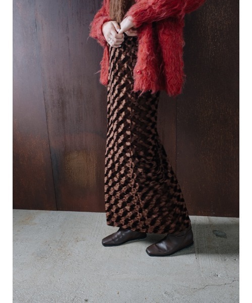 Emboss Velour Long Skirt/エンボスベロアロングスカート（スカート