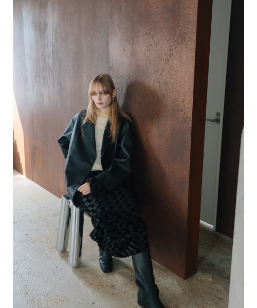 sahara(サハラ)の「Emboss Velour Long Skirt/エンボスベロアロングスカート(スカート・レディース・ブラック/ブラウン・M/S)」の19枚目の写真
