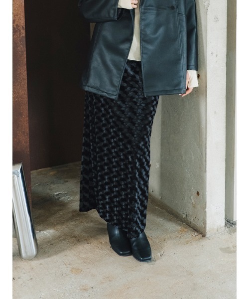 Emboss Velour Long Skirt/エンボスベロアロングスカート（スカート