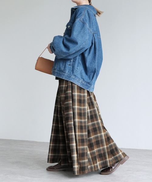 reca（レカ）の「チェックフレアロングスカート（スカート・レディース・ネイビー・FREE）」の9枚目の写真