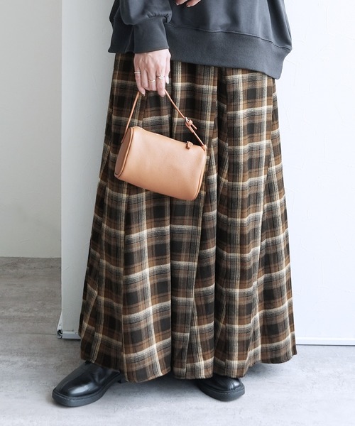reca（レカ）の「チェックフレアロングスカート（スカート・レディース・ネイビー・FREE）」の12枚目の写真